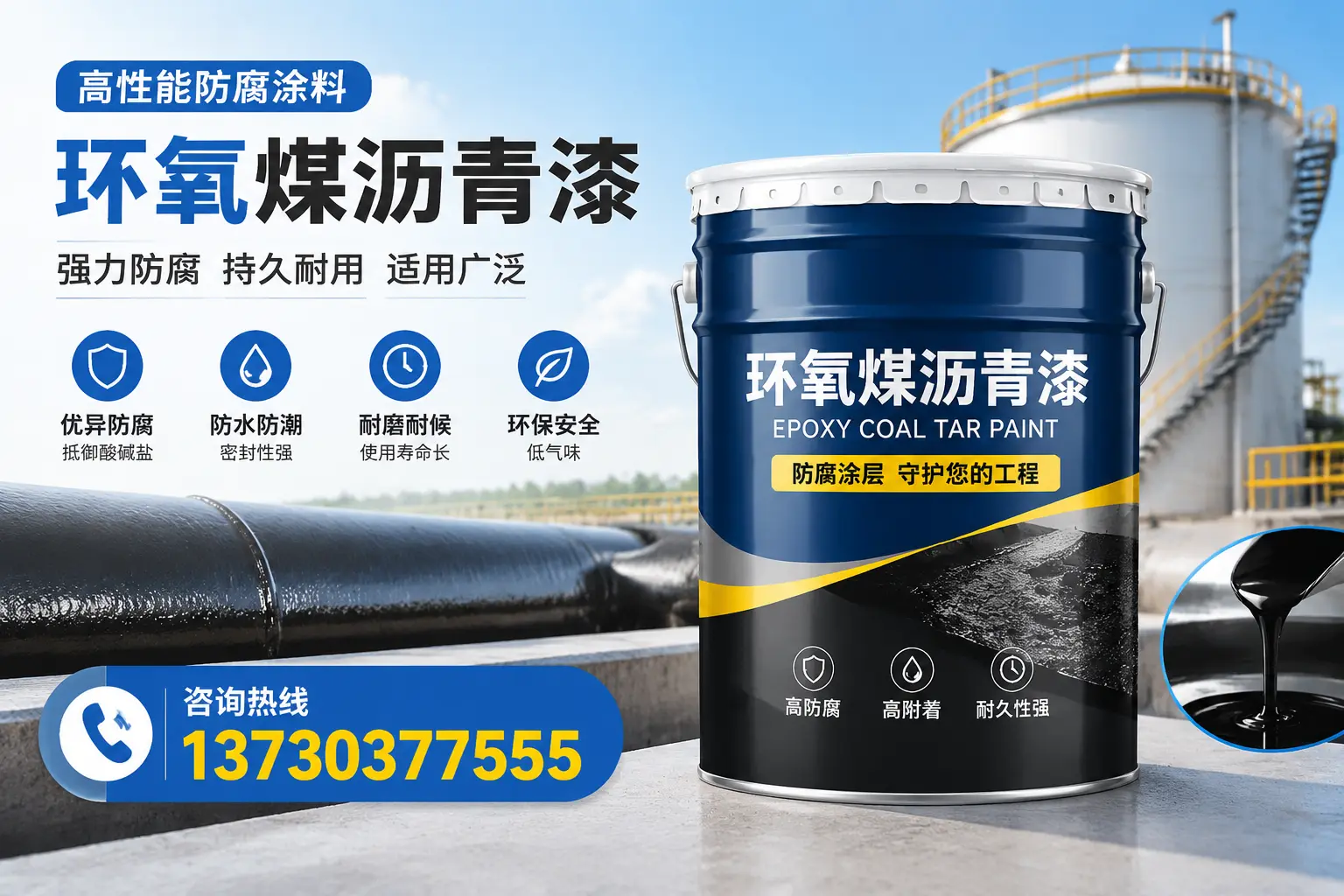 环氧煤沥青漆的耐久性分析，适合潮州的使用场景